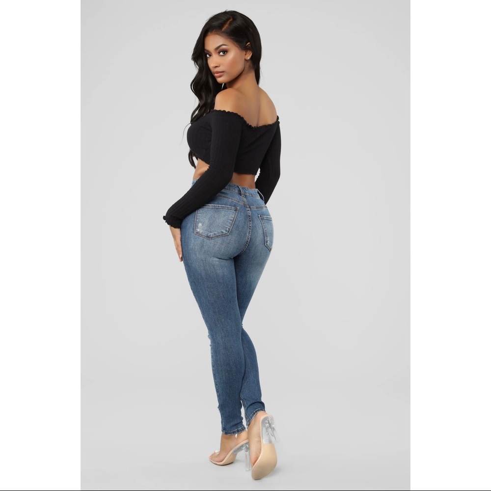 Fashion Nova High Waist Jeans - Blue - Picture 2 of 2